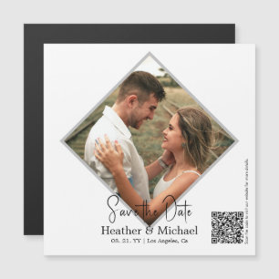 Moderne Minimalistische QR-Hochzeit Magneteinladung