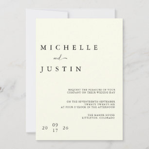 Moderne minimalistische QR-Hochzeitseinladung Einladung