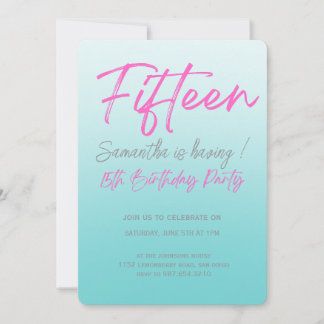 Moderne Minimalistische Quinceañera 15. Geburtstag Einladung