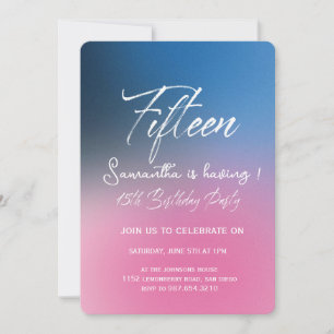 Moderne Minimalistische Quinceañera 15. Geburtstag Einladung
