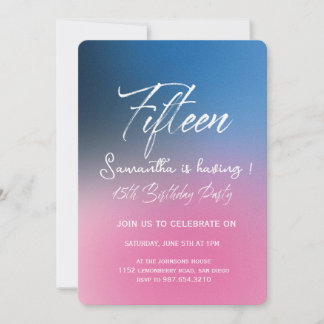 Moderne Minimalistische Quinceañera 15. Geburtstag Einladung