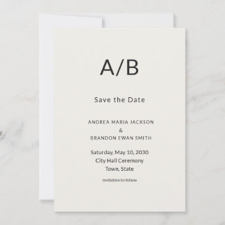 Moderne Minimalistische Rathaus-Save-the-Date-Kart