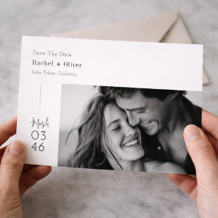 Moderne minimalistische redaktionelle Foto-Save-th Save The Date
