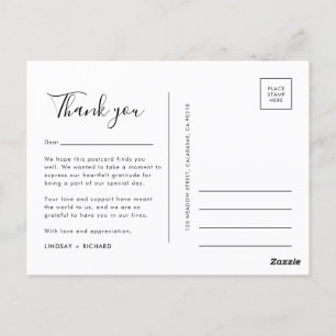 Moderne Minimalistische, reine Typografie-Hochzeit Postkarte