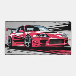Moderne Minimalistische Rennautokultur Rot & Grau Schreibtischunterlage