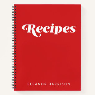 Moderne Minimalistische Retro Typografie Rotes Rez Notizbuch