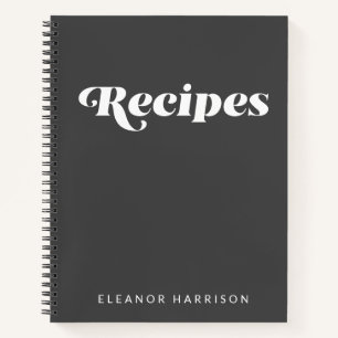 Moderne Minimalistische Retro Typografie Schwarzes Notizbuch