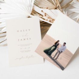 Moderne Minimalistische Romantische Foto Hochzeit Einladung