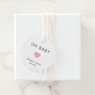 Moderne Minimalistische Rosa Herz Niedlich Babydus Geschenkanhänger