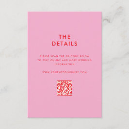 Moderne Minimalistische Rosa-Hochzeit Begleitkarte