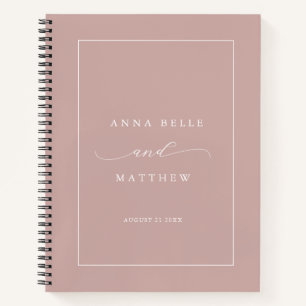 Moderne Minimalistische Rosa-Hochzeit Notizbuch