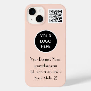 Moderne minimalistische rosa individuelle Logo-QR- Case-Mate iPhone 14 Hülle