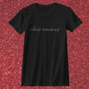 Moderne, Minimalistische Rosa- und Schwarzkastenra T-Shirt