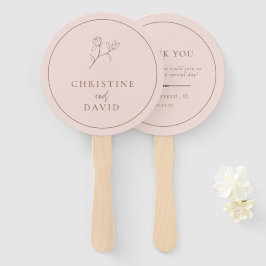 Moderne Minimalistische Rose Boho Blume Wedding Fächer