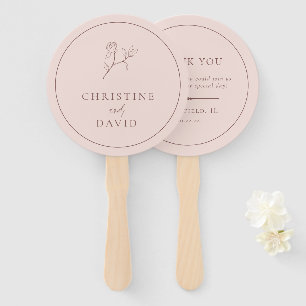Moderne Minimalistische Rose Boho Blume Wedding Fächer