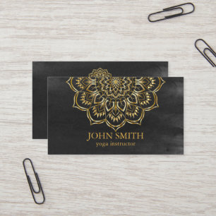 Moderne Minimalistische Rose Gold Lotus Yoga Instr Visitenkarte