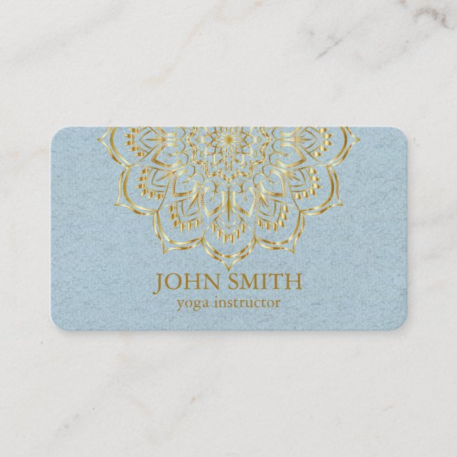 Moderne Minimalistische Rose Gold Lotus Yoga Instr Visitenkarte (Vorderseite)