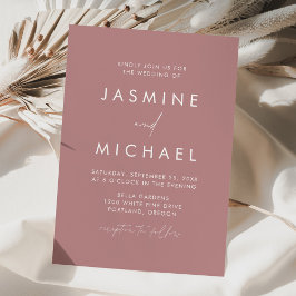 Moderne Minimalistische Rose-Hochzeit Einladung