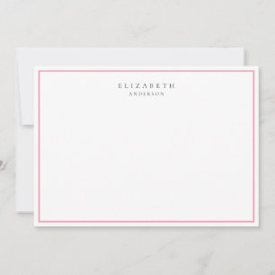 Moderne Minimalistische Rose Rosa Single Border Mitteilungskarte