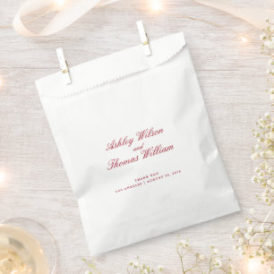 Moderne Minimalistische Rote Hochzeit Geschenktütchen