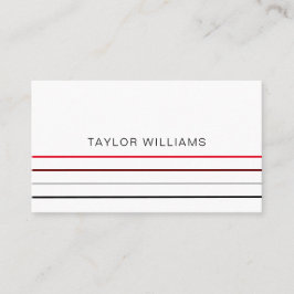 Moderne Minimalistische rote Linien Beruflich Visitenkarte