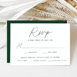 Moderne Minimalistische Rote Schrift - Meal Choice RSVP Karte
