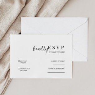 Moderne Minimalistische RSVP-Karte Mitteilungskarte