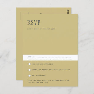 Moderne Minimalistische RSVP Pos für Hochzeiten Postkarte