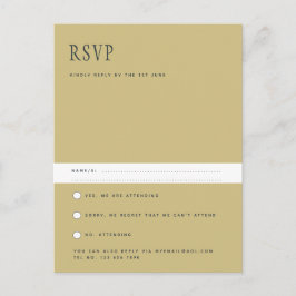 Moderne Minimalistische RSVP Pos für Hochzeiten Postkarte