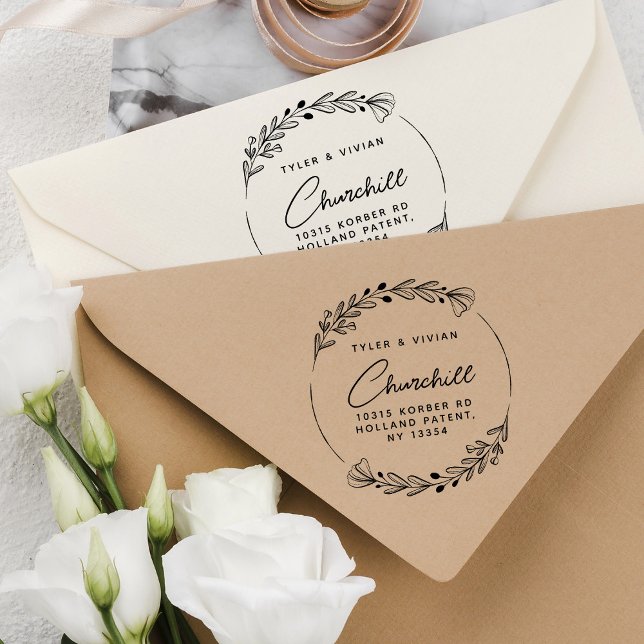 Moderne Minimalistische Rücksendeadresse für Schre Gummistempel (Von Creator hochgeladen)