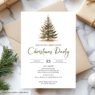 Moderne Minimalistische Sage-Beige-Weihnachtsfeier Einladung
