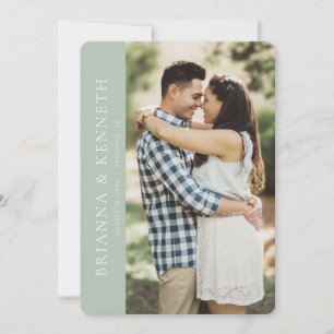 Moderne Minimalistische Salbei-Foto-Save-the-Date- Einladung