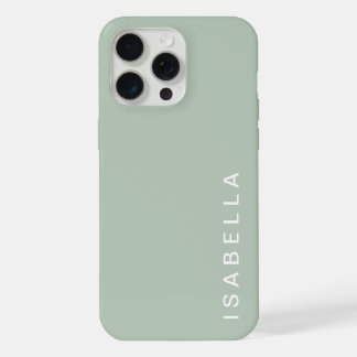 Moderne minimalistische Salbei-grüne personalisier iPhone 15 Pro Max Hülle
