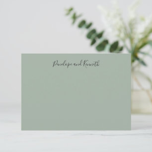Moderne minimalistische salbeigrüne Schrift-Typogr Dankeskarte