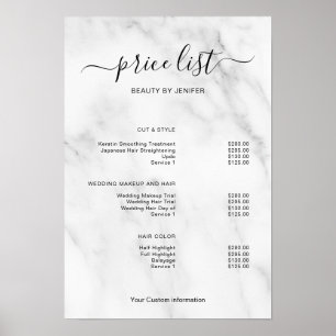 Moderne minimalistische Salon-Preisliste für Schön Poster