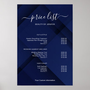 Moderne Minimalistische Salon-Preisliste für Schön Poster