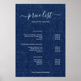 Moderne Minimalistische Salon-Preisliste für Schön Poster