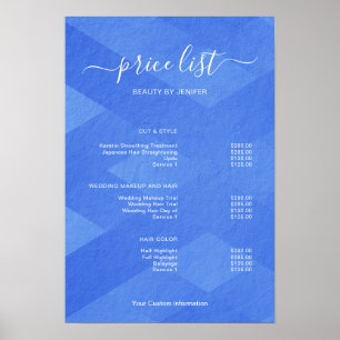 Moderne Minimalistische Salon-Preisliste für Schön Poster