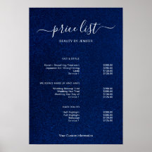 Moderne Minimalistische Salon-Preisliste für Schön