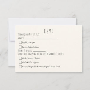 Moderne Minimalistische Save the Date einfache Hoc RSVP Karte