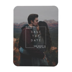 Moderne Minimalistische Save the Date Fotokarte Magnet