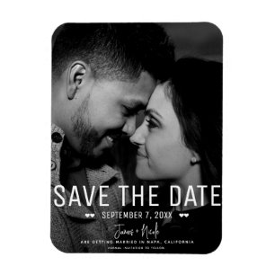 Moderne Minimalistische Save the Date Hochzeitsfot Magnet