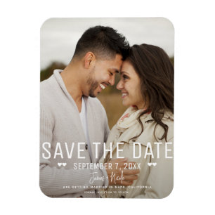 Moderne Minimalistische Save the Date Hochzeitsfot Magnet