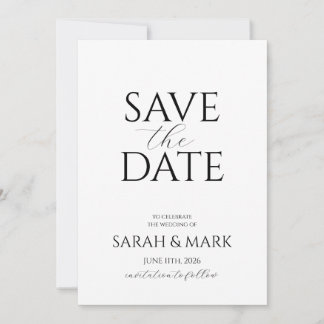 Moderne Minimalistische Save the Date-Karte Date