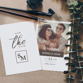 Moderne Minimalistische Save the Date-Karte mit Fo Einladung