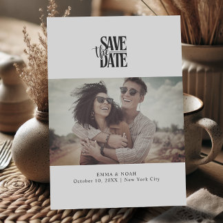 Moderne Minimalistische Save the Date-Karte mit Fo Einladung