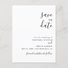 Moderne Minimalistische Save the Date Postkarte