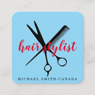 Moderne Minimalistische Schere Branding-Haarstylis Quadratische Visitenkarte