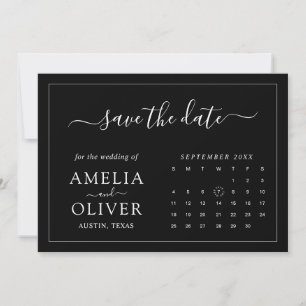 Moderne minimalistische schicke kühne schwarze Hoc Save The Date