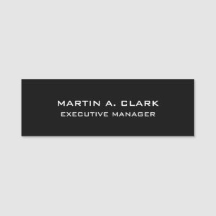 Moderne Minimalistische Schlichte Elegant Schwarz  Namensschild